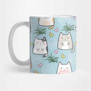 Seamless Pattern Cute Kawaii Cats Mug